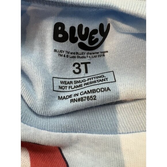 Bluey Crew Neck Short Sleeve 4-pc. Pajama Sets Size 3T Toddler Unisex - Picture 5 of 9